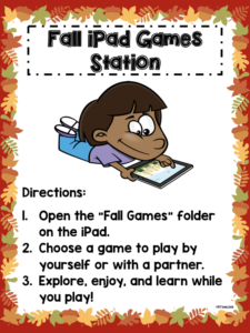 Fall Literacy Stations