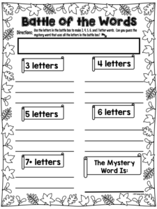 Fall Literacy Stations