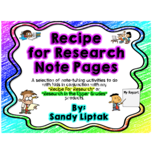 Note taking activity to use with Recipe for Research