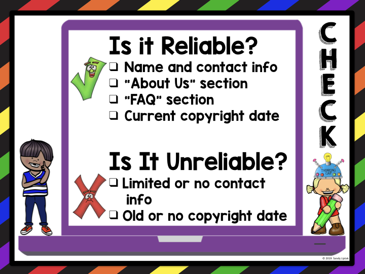 How to Evaluate Websites with Elementary Students Lessons by Sandy