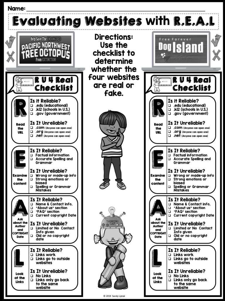 How to Evaluate Websites with Elementary Students Lessons by Sandy