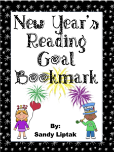 New Year's Reading Goal Bookmark title page